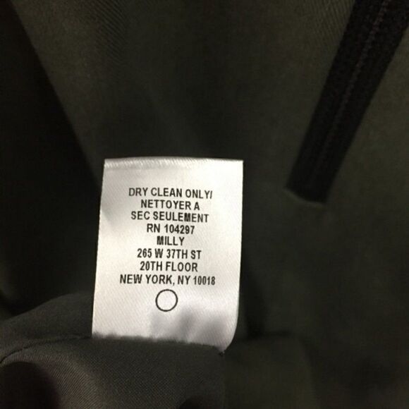 Milly Seamed Shift Dress in Olive Green - Picture 6 of 14